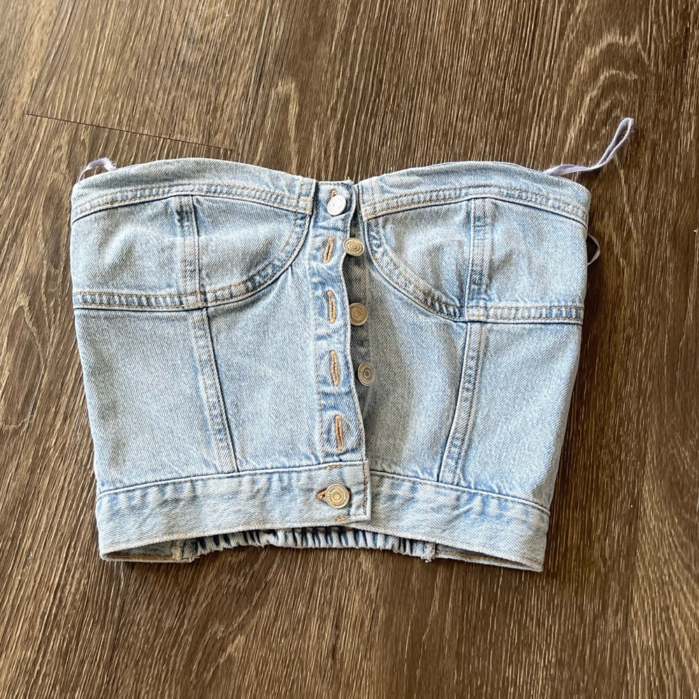 Zara Strapless Jean Top
